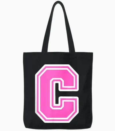 Monogram Initiale C Pour Prénom Ou Nom De Famille C Tote Bags - Black