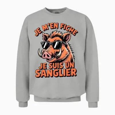 I Don't Care I'm a Boar Humour Lovers Animals Unisex Sweatshirt - Ash