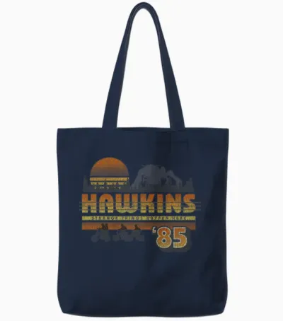 Netflix Stranger Things Hawkins Strange Things 85 Retro Tote Bags - Navy