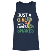 Just a Girl Who Loves Snakes Unisex Tank Top - Navy – 2