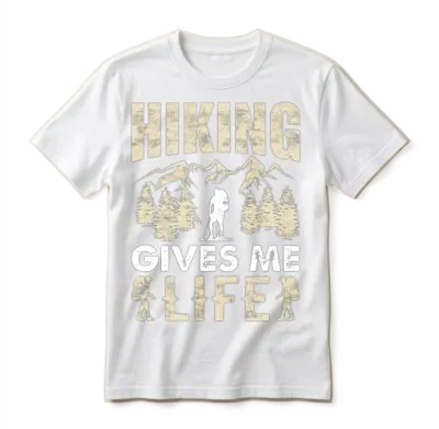 Hiking Gives Me Life - Funny Hike Mountains Hiker Unisex T-Shirt - White