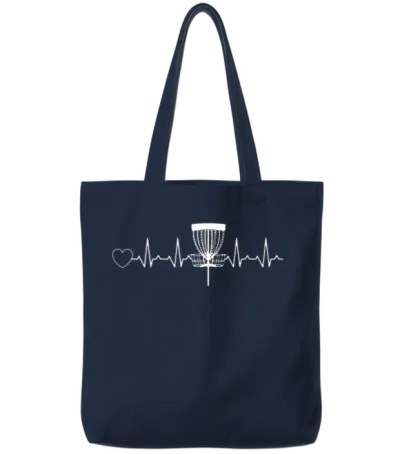 Disc Golf Heartbeat Disc Golf Basket Disc Golf Tote Bags - Navy
