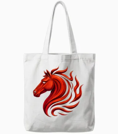 Cheval De Feu Symbole Du Zodiaque Chinois 2026 Nouvel an Lunaire Tote Bags - White