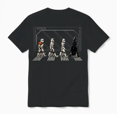 Star Wars Classic Darth Vader & Stormtroopers Abbey Road Unisex T-Shirt - Black