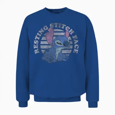 Disney Lilo & Stitch Resting Stitch Face Unisex Sweatshirt - Royal