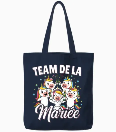 Team De La Bride - Evjf Women's Unicorn Bride to Be Tote Bags - Navy