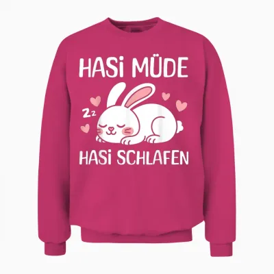 Hasi Müde Hasi Schlafen Lustiges Kaninchen Schlafen Unisex Sweatshirt - Heliconia