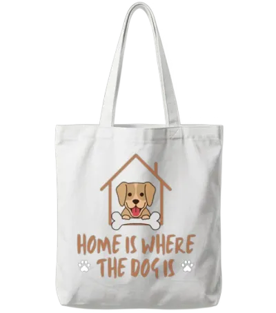 Dog- Home Is Where the Dog Is Tote Bags - White