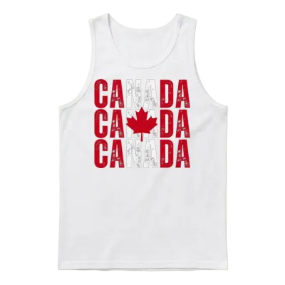 Canada Flag, Canadian Pride Unisex Tank Top - White