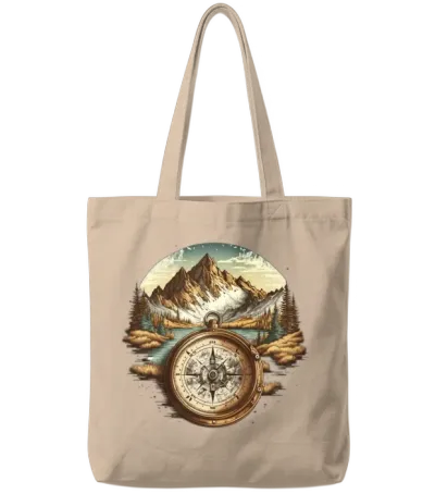 Beautiful Scenery for Hiking with a Compass Tote Bags - Natural