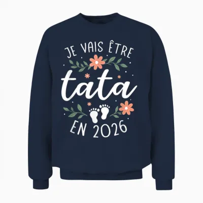Future Aunty Announcement Pregnancy Sister I Will Be Tata 2026 Unisex Sweatshirt - Navy