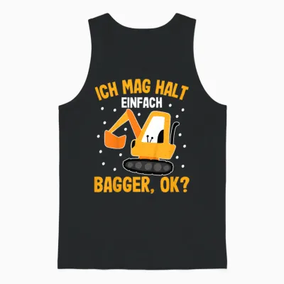 Bagger Shirt | Jungen Baustellen Shirt Jungs | Jungen Bagger Unisex Tank Top - Black