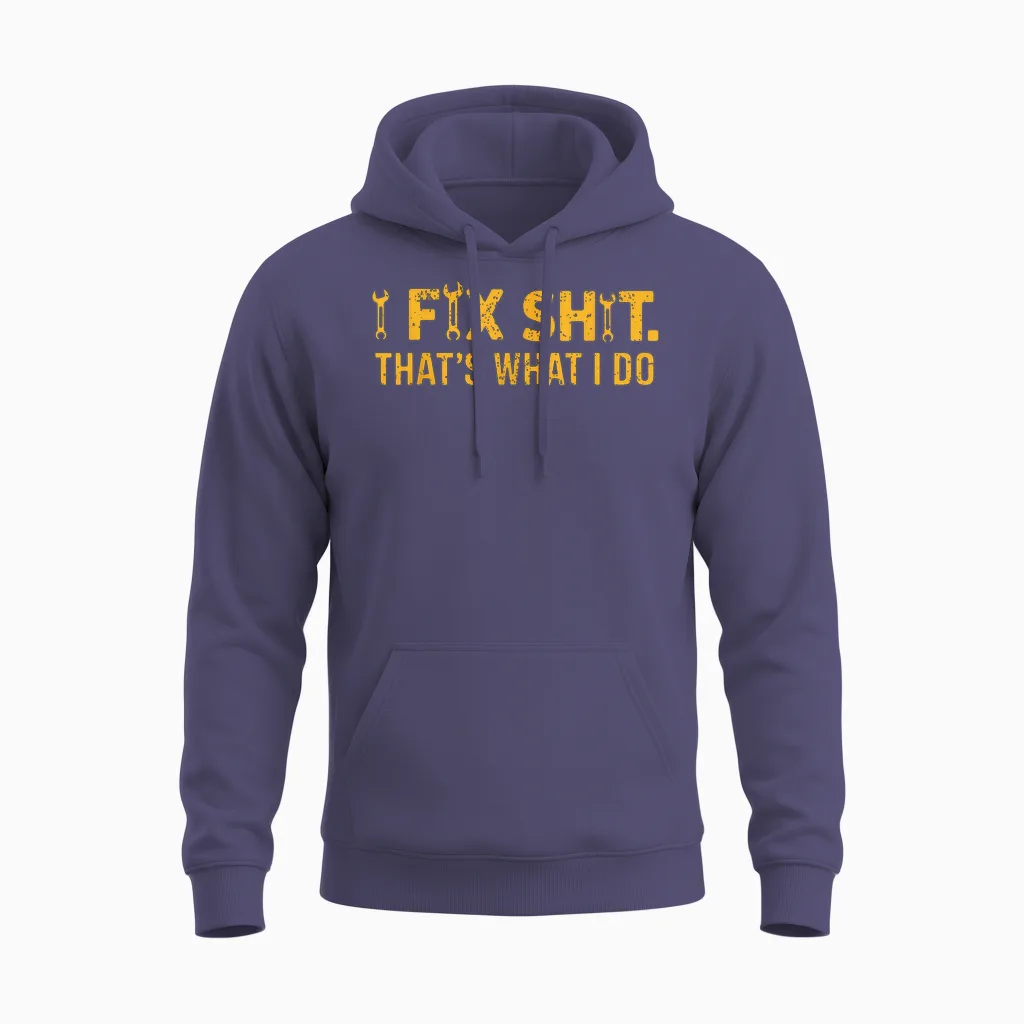 Ich Repariere Mist, Das Mache Ich, Vintage Unisex Hoodie in Heather Sport Dark Navy