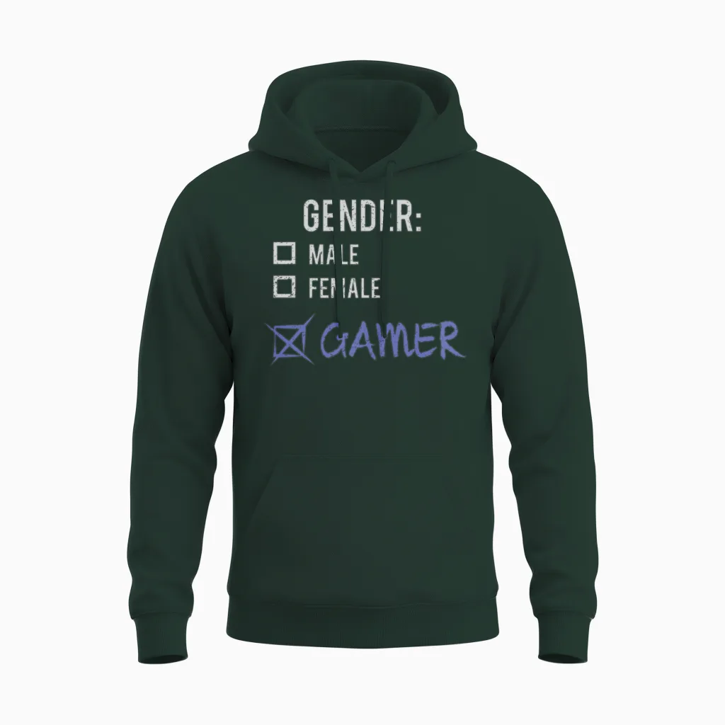 Gender: Gamer! Gaming Gift Unisex Hoodie in Forest