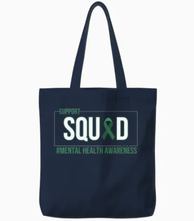 Mental Health Awareness Mental Health Awareness Tote Bags - Navy