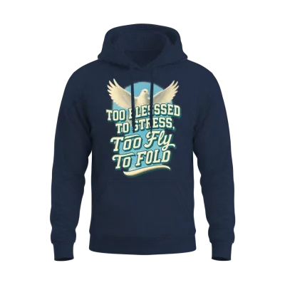 Too Blessed to Stress Dove Vibes Unisex Hoodie - Navy