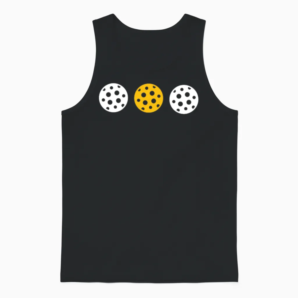 Pickle Ball Gift - 3 Ball Pickleball Unisex Tank Top in Black