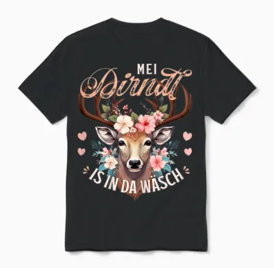 Women's Traditional Costume T-Shirt, Costume Replacement Dirndl T-Shirt, Black Unisex T-Shirt - Black