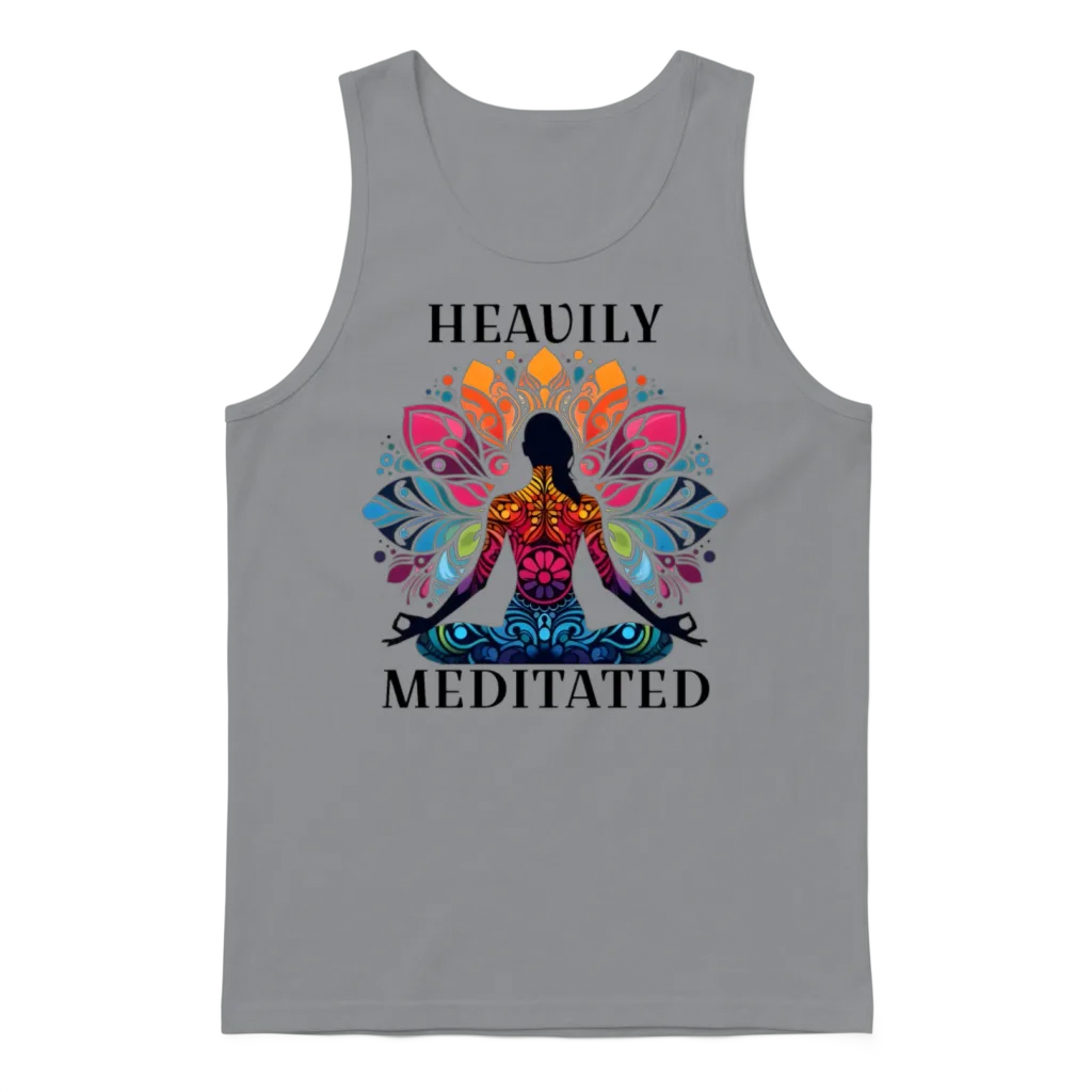Heavily Meditated Funny Yoga Saying Unisex Tank Top - Sport Grey