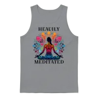 Heavily Meditated Funny Yoga Saying Unisex Tank Top - Sport Grey – 1