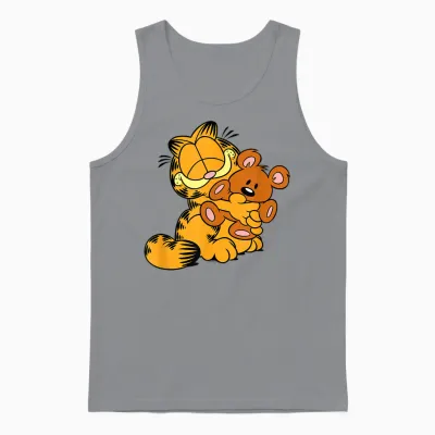 Garfield Hugging Pooky T-Shirt, Gray Unisex Tank Top - Sport Grey