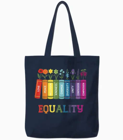 Equality Books Pride Csd Party Für Schwule Und Schwule in Regenbogenfarben, Lgbtq Tote Bags - Navy
