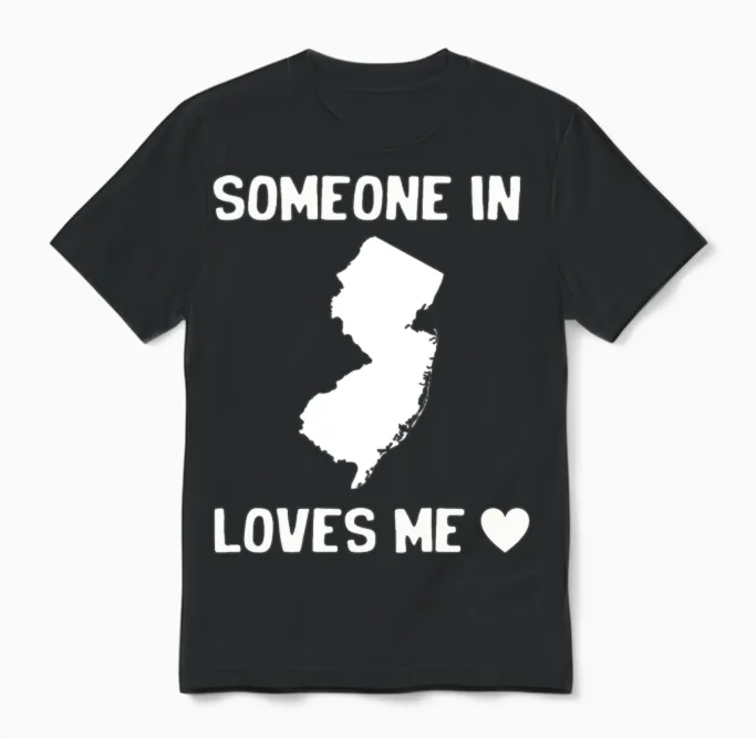 Someone in New Jersey Loves Me Unisex T-Shirt in Black
