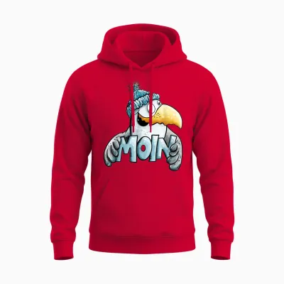 Nordsee Ostsee Moin Spruch Möwe I Urlaub Norddeutschland Unisex Hoodie - Red