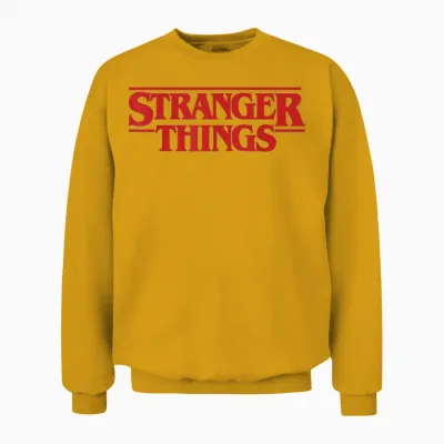 Netflix Stranger Things Simple Red Logo Unisex Sweatshirt - Gold