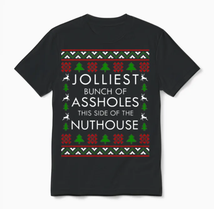 Jolliest Bunch of Assholes - Christmas Vacation Unisex T-Shirt in Black