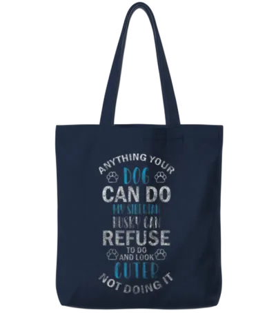 Husky Mistress Dog Sports Pedigree Dog Tote Bags - Navy