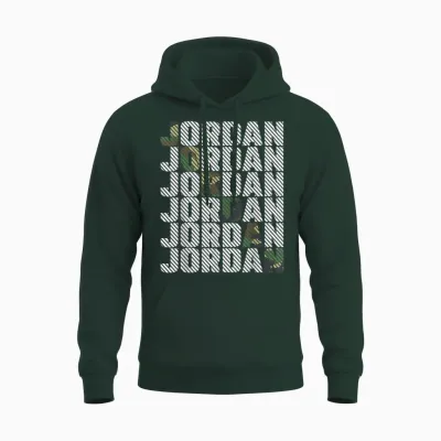 Diagonal Jordan Camo Pattern Green Camouflage Unisex Hoodie - Forest