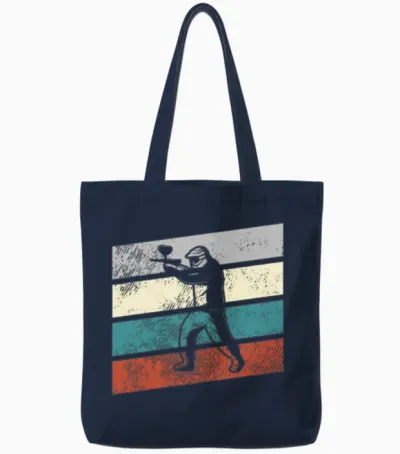 Paintball Retro Tote Bags - Navy