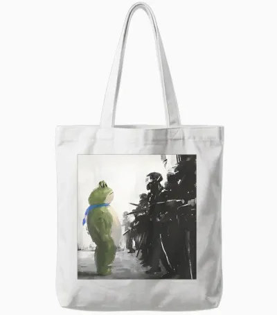 Portland Frog Protest Tote Bags - White