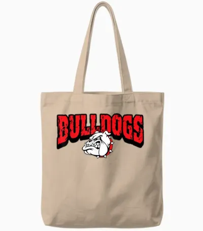 Bulldogs Back to School Spirit R Tote Bags - Natural