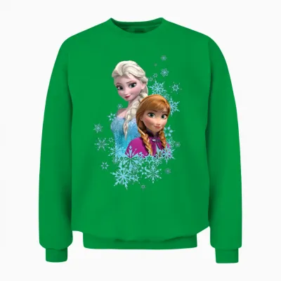 Frozen Elsa and Anna Sisters T-Shirt, Black Unisex Sweatshirt - Irish Green