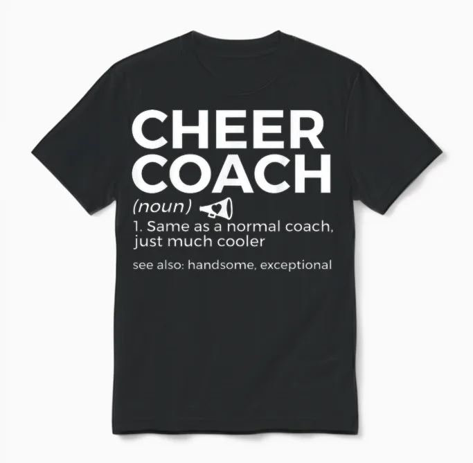 Lustiger Cheer Coach Definition Cheerleading Unisex T-Shirt in Black
