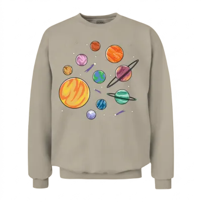 Solar System Planets Science Space Boys Girls Unisex Sweatshirt - Sand