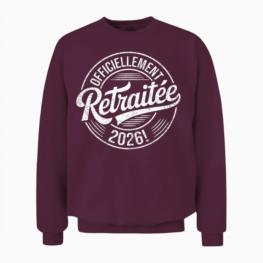 Vintage Officially Retired 2026 Women Unisex Sweatshirt in Maroon