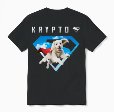 Superman (2025 Movie) Krypto Sky Shield T-Shirt, Black, S Unisex T-Shirt - Black