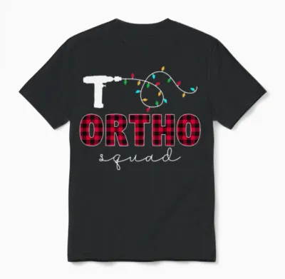 Ortho Squad Orthopedic Ortho Nurse Tech Christmas Unisex T-Shirt - Black