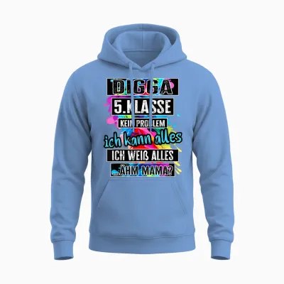 5. Klasse Schulwechsel Tschüss Grundschule Abschluss Unisex Hoodie - Carolina Blue