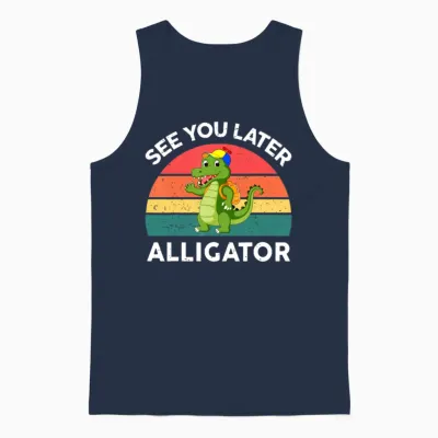 Funny See You Later Alligator Gator Crocodile Kids Unisex Tank Top - Navy