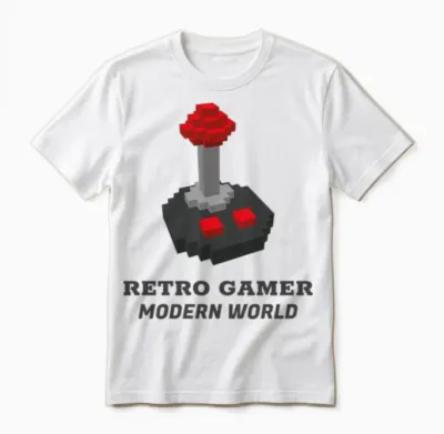 Retro Gamer, Modern World Unisex T-Shirt - White