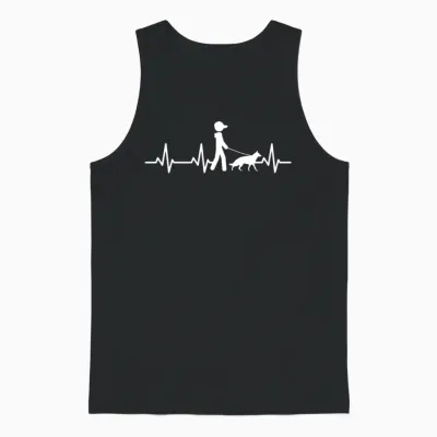 Dog Drawing Unisex Tank Top - Black