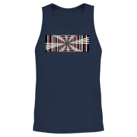 Tesla Plaid Logo Unisex Tank Top - Navy – 2