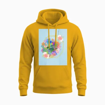 Rainbow Magic Floral Unisex Hoodie - Gold