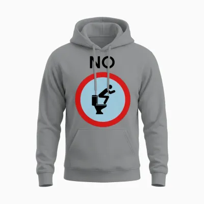 No Squatting on Toilet Funny Unisex Hoodie - Sport Grey