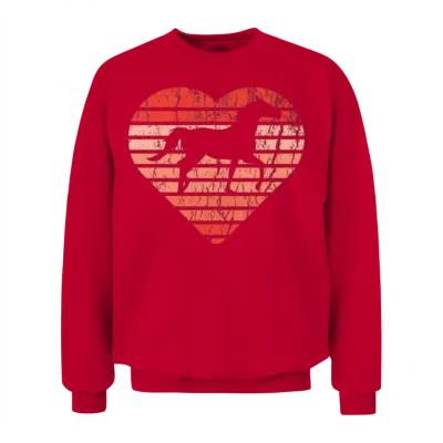 Horse Valentine Clothing Gift for Him Her Horse Unisex Sweatshirt - Red