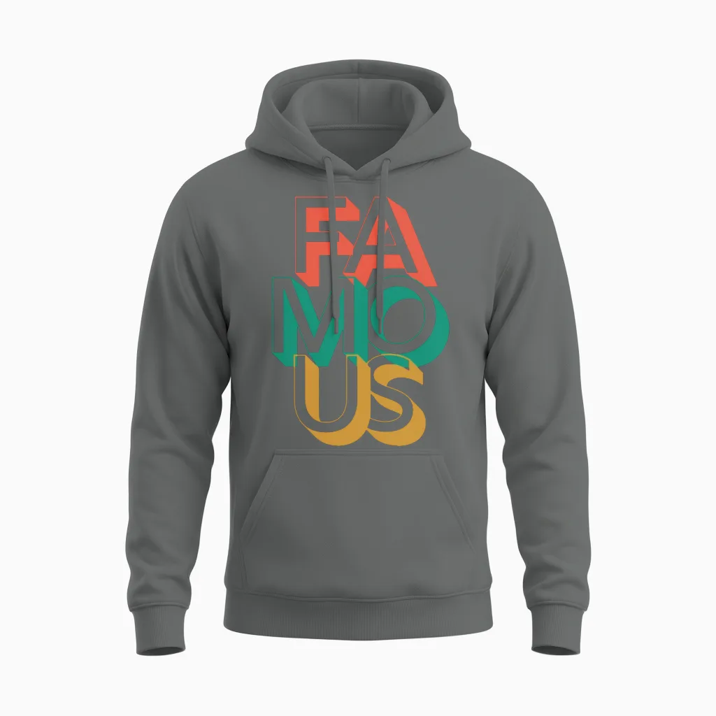 Retro Famous Unisex Hoodie in Graphite Heather